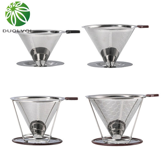 Stainless Steel Coffee Filter Funnel Coffee Dripper Filter