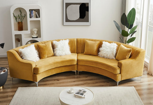Velvet Curved Oversize Sofa for Living Room
