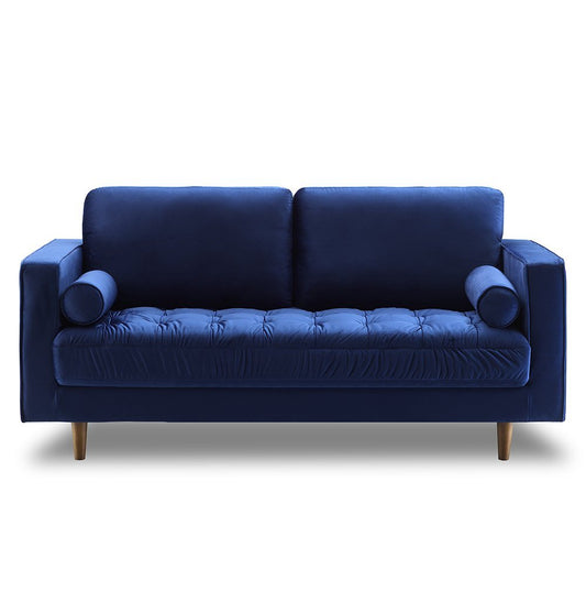 Bente Tufted Velvet Loveseat 2-Seater Sofa - Blue
